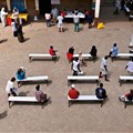 People observing social distancing as they queue for mass testing for the Covid-19 coronavirus in a Nairobi suburb. (Photo by Tony Karumba/AFP via Getty Images)