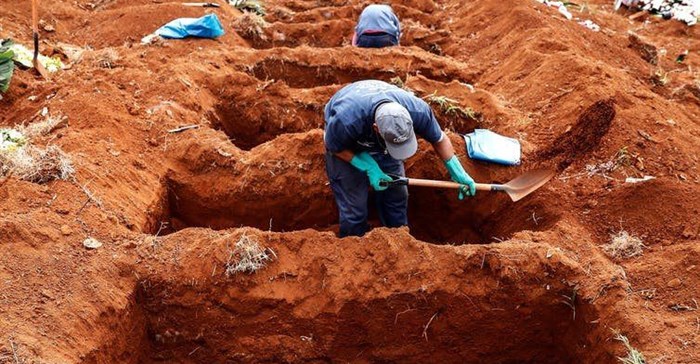 Gravediggers are exhuming old graves in Brazil to open new spaces. Brazil is currently second in the world for cases and deaths, and many consider it the new global epicentre. Sebastiao Moreira/EPA