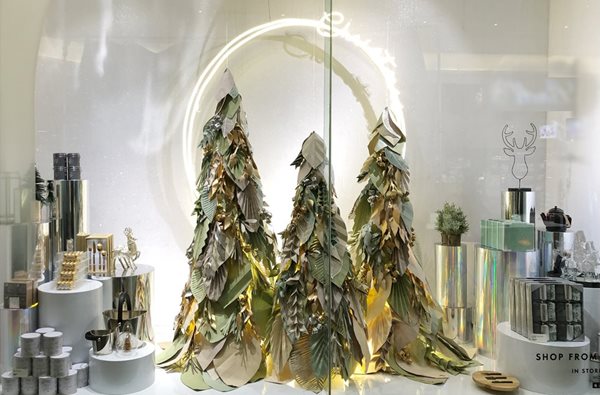 Handcrafted origami Christmas trees