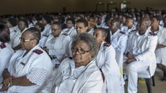 Nurses attend the 2015 International Nurses’ Day celebrations in Johannesburg, South Africa. Ihsaan Haffejee/Anadolu Agency/Getty Images