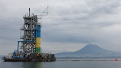 Methane gas extraction on Lake Kivu. Photo by Eric LAFFORGUE/Gamma-Rapho via Getty Images
