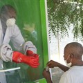 A man undergoes testing for Covid-19 at the University of Maiduguri Teaching Hospital isolation centre, Nigeria. Audu Marte/AFP via Getty Images