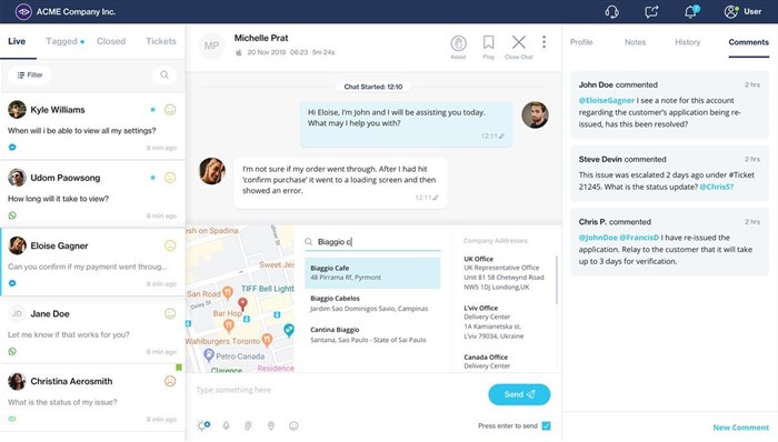 Agent desk - share location