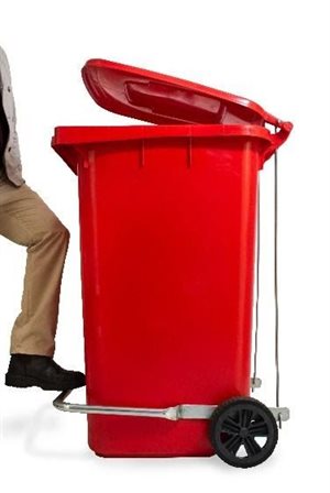 Foot-operated wheelie bin