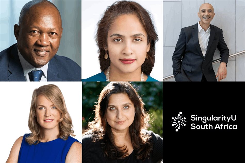 Top row, left to right: Andile Ngcaba, Jaya Baloo, David Roberts. Bottom row, left to right: Vivienne Ming, Dr Divya Chander