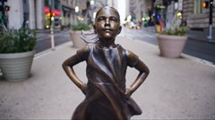 Screengrab from State Street Global Advisors - Fearless Girl .