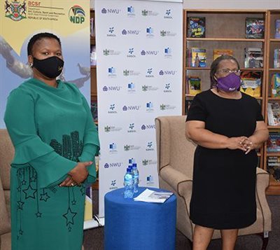 ACSR MEC Virginia Tlhapi and NWU deputy vice-chancellor for community engagement and Mahikeng Campus operations, Prof Marilyn Setlalentoa.