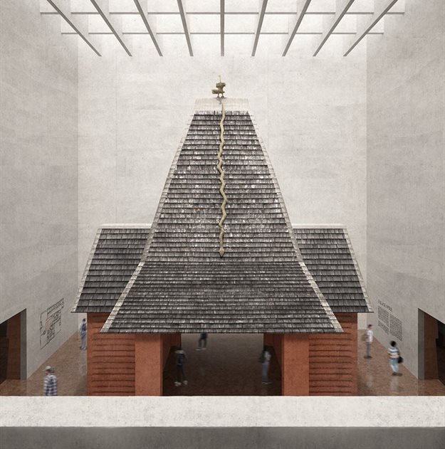 Reconstructed Royal Spire Pavilion. All images courtesy of Adjaye Associates