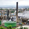 Firefighters dousing the fire at the Engen oil refinery in Durban, South Africa, in December 2020. GettyImages