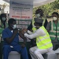 Dr Cyprian Ngong, a staff member of National Hospital, Abuja, receives Covid-19 vaccine. Adam Abu-basha/Anadolu Agency via Getty Images
