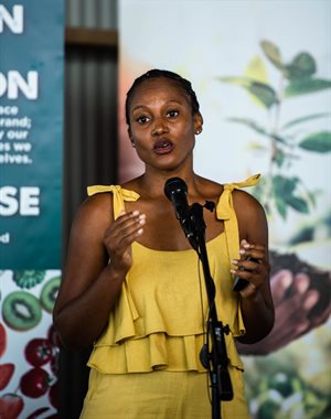 Morudi pitching to the panel