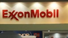 A logo of the Exxon Mobil Corp is seen at the Rio Oil and Gas Expo and Conference in Rio de Janeiro, Brazil September 24, 2018. Reuters/Sergio Moraes/File Photo/File Photo