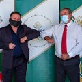 Neil Wilkinson, managing director at Kryolan South Africa, and Barry Hendricks, Sascoc president