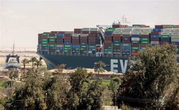 A view shows the ship Ever Given, one of the world's largest container ships, after it was partially refloated, in Suez Canal, Egypt March 29, 2021. REUTERS/Mohamed Abd El Ghany//File Photo