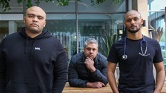 L to R: InnoHealth co-founders Dr Chad Marthinussen, Abdul-Malick Salie and Dr Wade Palmer. | Image supplied