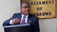 Zimbabwe finance minister Mthuli Ncube arrives to present the 2020 National Budget at Parliament Building in Harare, Zimbabwe, 14 November, 2019. Reuters/Philimon Bulawayo