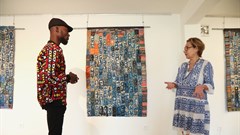 Ivorian artist turns discarded flip-flops from beach into masterpieces