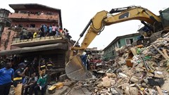 Building collapses in Lagos are a frequent occurence. US UTOMI EKPEI/AFP via Getty Images