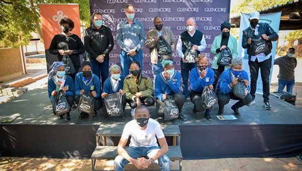 Glencore Ferroalloys, in partnership with Imbumba Foundation, donated sanitary pads to learners at Rauwane Sepeng Senior Secondary School in Rustenburg. | Source: Supplied