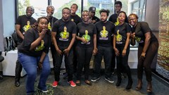 Some of the Ada Animation bootcamp participants and staff with founder of Ada Labs, John Kamara (back , 2nd left)