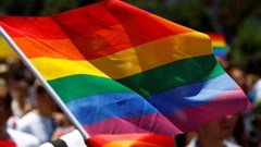 The rainbow flag, commonly known as the gay pride flag or LGBT pride flag, is seen during the first Gay Pride parade in Skopje, North Macedonia 29 June 2019. Reuters/Ognen Teofilovski/File Photo