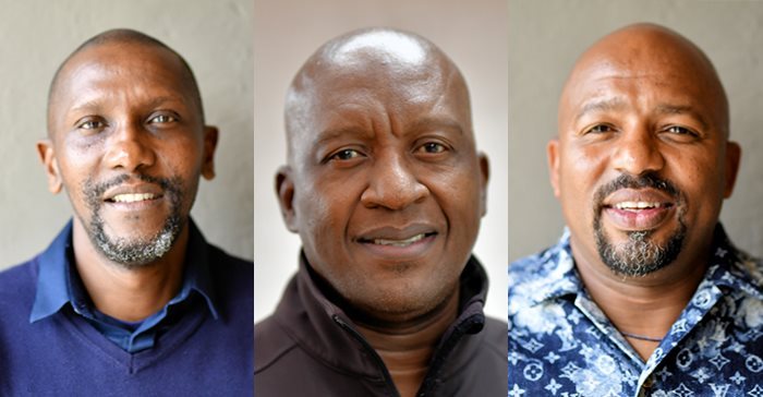 Tschops Sipuka, Philip Kekana, and Xolile Letlaka from left to right