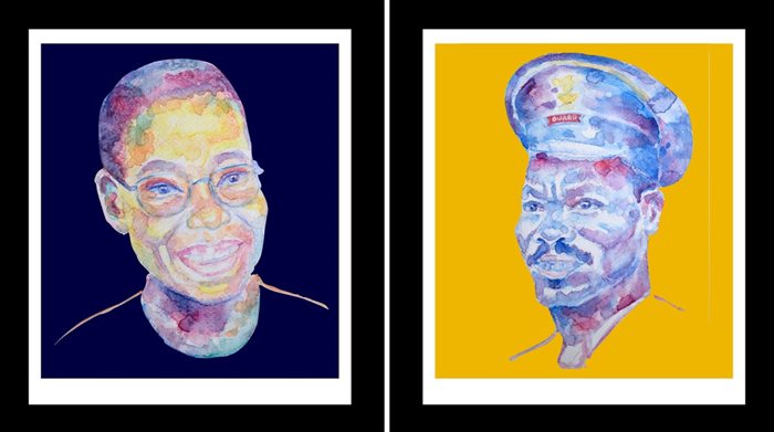 Illustrations of Mercedes Richards (left) and Asquith Xavier (right) by Trinidadian artist Esther Griffith. | Source: Supplied