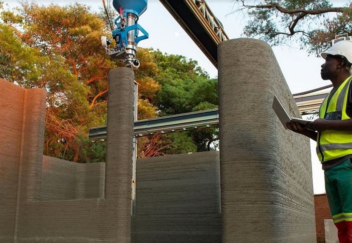 Malawi school being 3D printed. Source: Supplied