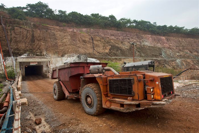 A truck exits the mine after collecting ore from 516 metres below the surface at the Chibuluma copper mine in the Zambian copperbelt region. Reuters/Rogan Ward