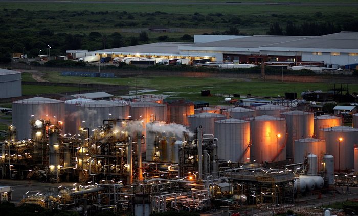 A general view of part of the South African Petroleum Refinery (Sapref) is seen in Durban. Reuters/Siphiwe Sibeko