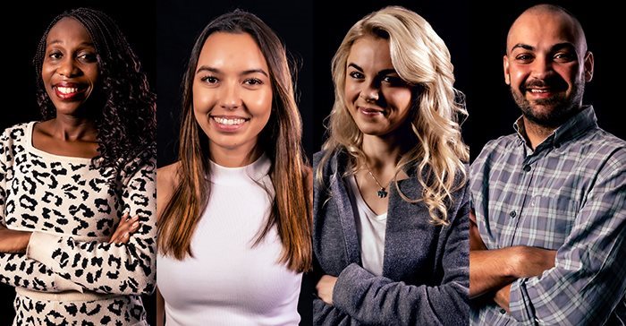 From left to right: Zanele Matome, Welo CEO; Catherina-Jane Paulse, BriefCo CEO; Kelly Hoffman, CEO Vocalysed; Tom David, CEO Abela | image supplied