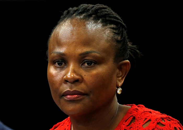 Public Protector Busisiwe Mkhwebane listens during a briefing at Parliament in Cape Town, South Africa, 19 October 2016. Reuters/Mike Hutchings/File Photo