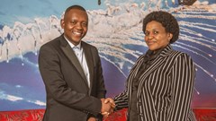 Ellen Rakobo, Transformation Manager at Saab and Sabelo Myeni, CEO at Sisekolo