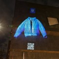 Yeezy Gap Round Jacket floating projection in Los Angeles. Source: Gap