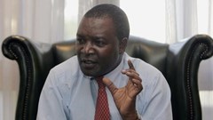 Source: Reuters. Kenya's former central bank governor Njuguna Ndung'u at his office in Nairobi.