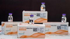 Source: Reuters. Packages of Bio Farma's Covid-19 vaccine are seen at Command Center and Vaccine Distribution Management System of Bio Farma in Bandung, West Java province, Indonesia.