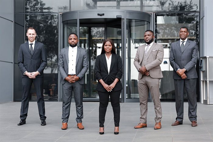 L-R: Andrew Johnson, Dr Tony Igboamalu, Aldecia Johnson, Dr Frank Igboamalu and Ronnie Khoza, Osmotic Engineering Group
