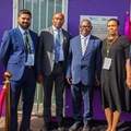 CEO of CHIETA Yershen Pillay, Chairperson of MICT SETA Simphiwe Thobela, Minister of Higher Education Dr Blade Nzimande, CHIETA Chairperson Wezi Khoza and Executive Mayor of Saldhana Bay, Andre Truter, as well as Industrial Development Zone Kaashifah Beukes