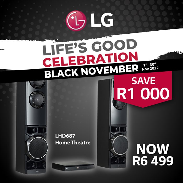 LG Black November SALE - Save up to R8,000 on LG TVs and audio