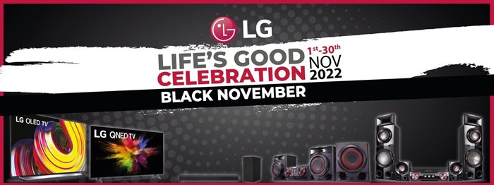 LG Black November SALE - Save up to R8,000 on LG TVs and audio