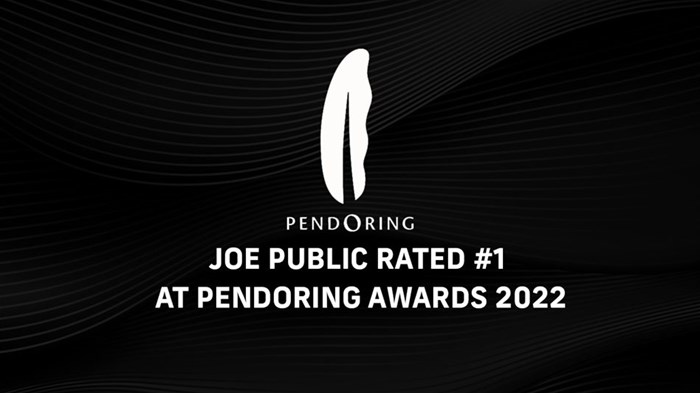 Joe Public ranked number 1 agency at 2022 Pendoring Awards