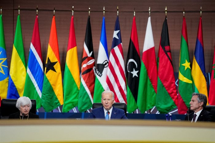 US secretary of the treasury Janet Yellen, President Joe Biden, and secretary of state Antony Blinken attend the US-Africa Leaders Summit. Source: Reuters/Ken Cedeno