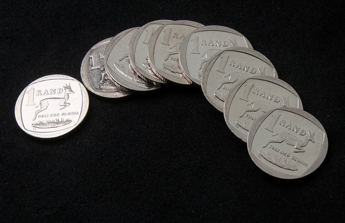 South African Rand coins are seen in this illustration. Reuters/Mike Hutchings/Illustration