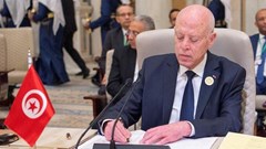 Image: Tunisia's President Kais Saied attends the China-Arab summit in Riyadh, Saudi Arabia 9 December 2022. Saudi Press Agency/Handout via Reuters