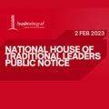 National House of Traditional Leaders - Public notice