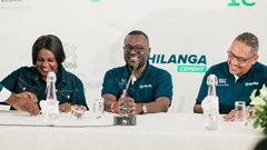 Supplied image: Nestlé and Chilanga Cement signing partnership agreement during the launch event. Pictured (from left to right): Chibuye Mbesuma Ngulube, general counsel & company secretary at Chilanga Cement, Honorable Gary Nkombo, Minister of Local Government and Rural Development and Zubayer Davids, country manager, Nestlé Zambia and Malawi.