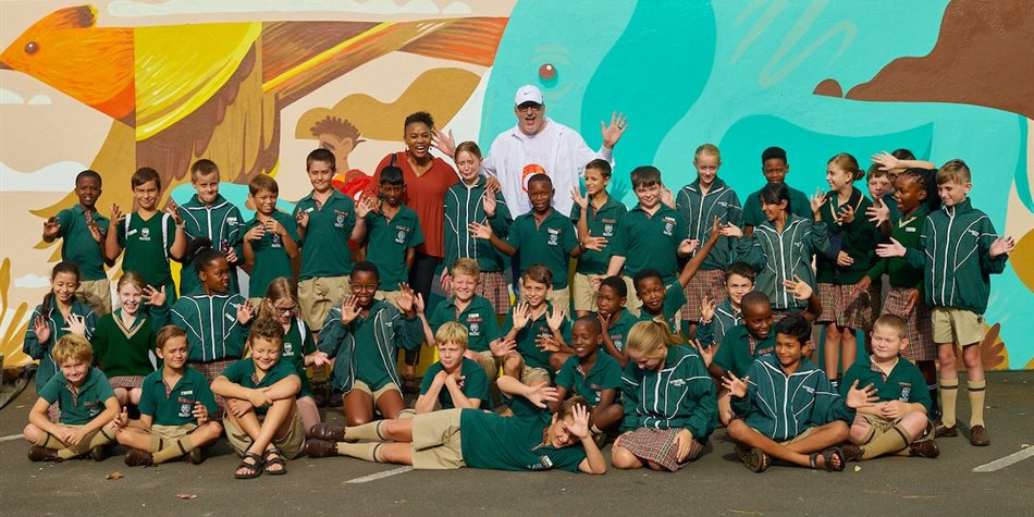 East Coast Radio 'Here with You' brand campaign mural at Hillcrest Primary School