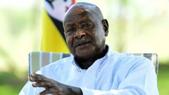 File photo: Uganda's President Yoweri Museveni speaks during a Reuters interview at his farm in Kisozi settlement of Gomba district, in the Central Region of Uganda, January 16, 2022. Reuters/Abubaker Lubowa/File Photo