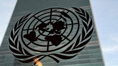 File Photo: The United Nations headquarters building is pictured with a UN logo in the Manhattan borough of New York City, New York, US, 1 March 2022. Reuters/Carlo Allegri