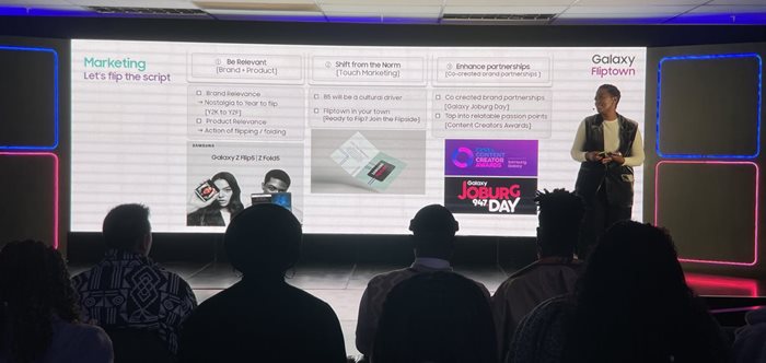 Samsung South Africa Galaxy Z Flip5 brand positioning. Source: Lindsey Schutters